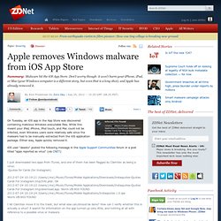 Apple removes Windows malware from iOS App Store