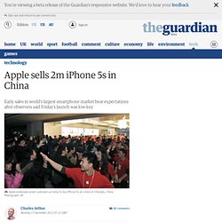Apple sells 2m iPhone 5s in China