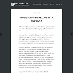 The Flash Blog » Apple Slaps Developers In The Face