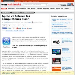 Apple va tolérer les compilateurs Flash