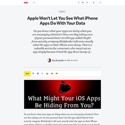 Apple Won't Let You See What iPhone Apps Do With Your Data
