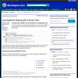 (Sun PKCS#11 Provider) Java Applet for Signing with a Smart Card