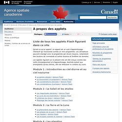 Agence spatiale canadienne (portail animations flash)