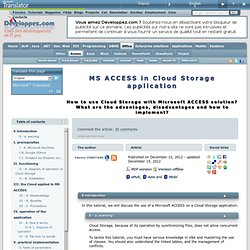 Application MS ACCESS dans le Cloud Storage