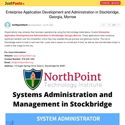 Enterprise Application Development and Administration in Stockbridge, Georgia, Morrow