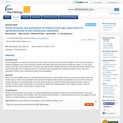 Clonal diversity and estimation of relative clone age: application to agrobiodiversity of yam (Dioscorea rotundata)