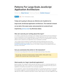 Patterns For Large-Scale JavaScript Application Architecture