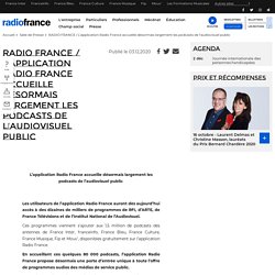 RADIO FRANCE / L’application Radio France accueille désormais largement les podcasts de l’audiovisuel public