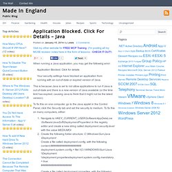 Application Blocked. Click For Details - Java