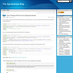How To Read a File From Your Application Bundle