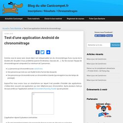 Test d’une application Android de chronométrage – Blog Canicompet.fr