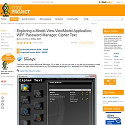 Exploring a Model-View-ViewModel Application; WPF Password Manager, Cipher Text