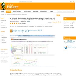 A Stock Portfolio Application Using KnockoutJS