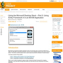 Using the Microsoft Desktop Stack – Part 3: Using Entity Framework 4 in an MVVM Application