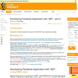 Developing Facebook Application with .NET - part 2
