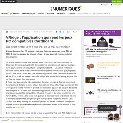 VRidge : l'application qui rend les jeux PC compatibles Cardboard