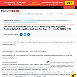 Teff Products Market Size, Share & Trends Analysis Report By Application, Regional Outlook, Competitive Strategies, And Segment Forecasts, 2020 to 2026 - Daily Nomad