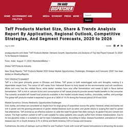 Teff Products Market Size, Share & Trends Analysis Report By Application, Regional Outlook, Competitive Strategies, And Segment Forecasts, 2020 to 2026