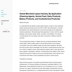 Global Microbial Lipase Industry, By Application (Cleaning Agents, Animal Feed, Dairy Products, Bakery Products, and Confectionery Products)