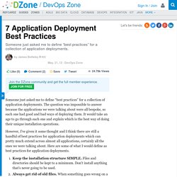 7 Application Deployment Best Practices - DZone DevOps