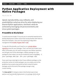 Python Application Deployment with Native Packages — Hynek Schlawack