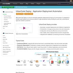 Features - UrbanCode, Products, uDeploy