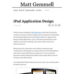 iPad Application Design