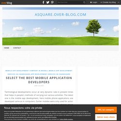 Select the Best Mobile Application Developers