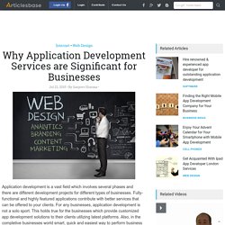 Why Application Development Services are Significant for Businesses