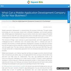 What Can a Mobile Application Development Company Do for Your Business?
