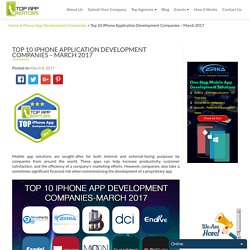 Top 10 iPhone Application Development Companies - March 2017 - Top App Creators