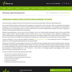 Windows App Development India by Canopus Infosystems