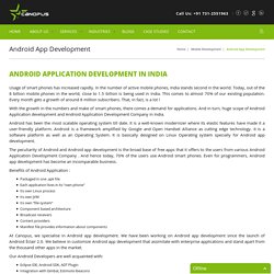 Android Application Development in India at Canopus Infosystems
