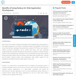 Benefits of using Node.js for Web Application Development