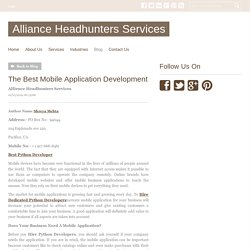 The Best Mobile Application Development - Alliance Headhunters Services : powered by Doodlekit