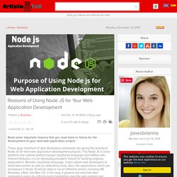 Main Reasons of Using Node JS for Your Web Application Development