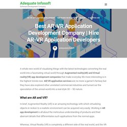 Hire AR-VR Application Developers - Adequate Infosoft