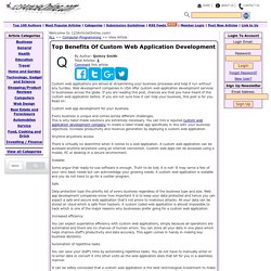 Top Benefits Of Custom Web Application Development