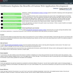 TekMutants Explains the Benefits of Custom Web Application Development