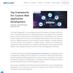 Top Frameworks For Custom Web Application Development
