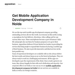 Get Mobile Application Development Company in Noida