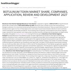 Botulinum Toxin Market Share, Companies, Application, Review and Development 2027