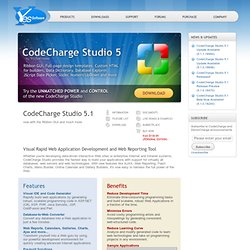CodeCharge Studio for Rapid Web Application Development and Visual Web Reporting; DemoCharge Screen Recorder