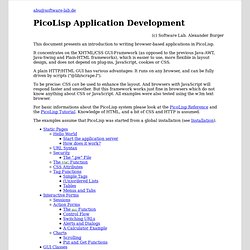 PicoLisp Application Development