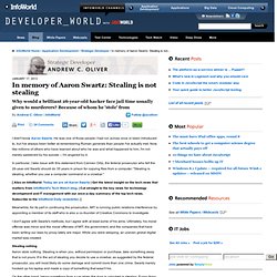 In memory of Aaron Swartz: Stealing is not stealing