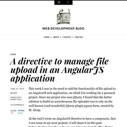 A directive to manage file upload in an AngularJS application