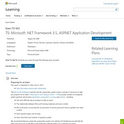 TS: Microsoft .NET Framework 3.5, ASP.NET Application Development