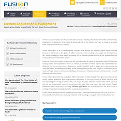 Custom Software Application Development Services by Fusion Informatics