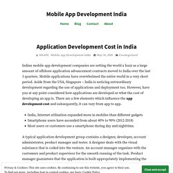 App Development Cost in India – Mobile App Development India