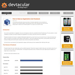 How to Style an Application Like Facebook - Devtacular